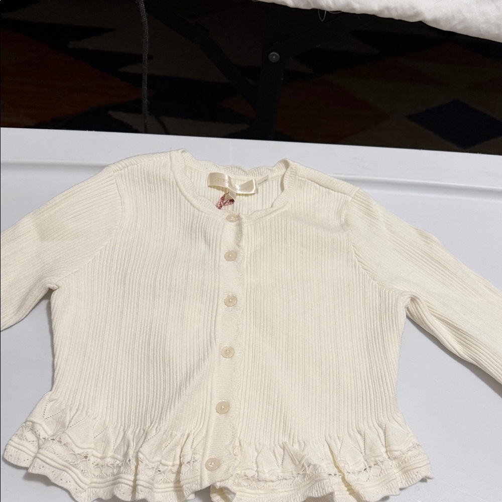 LoveShackFancy Cream Kids Cardigan